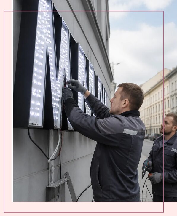 Изготовление и монтаж светодиодных LED вывесок в Клине