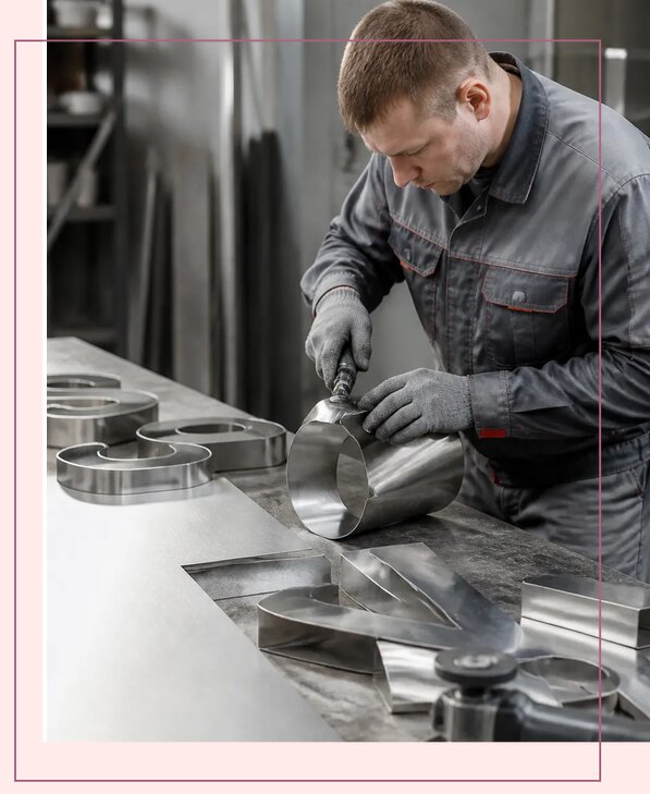 Изготовление букв из нержавейки для вывесок в Клине