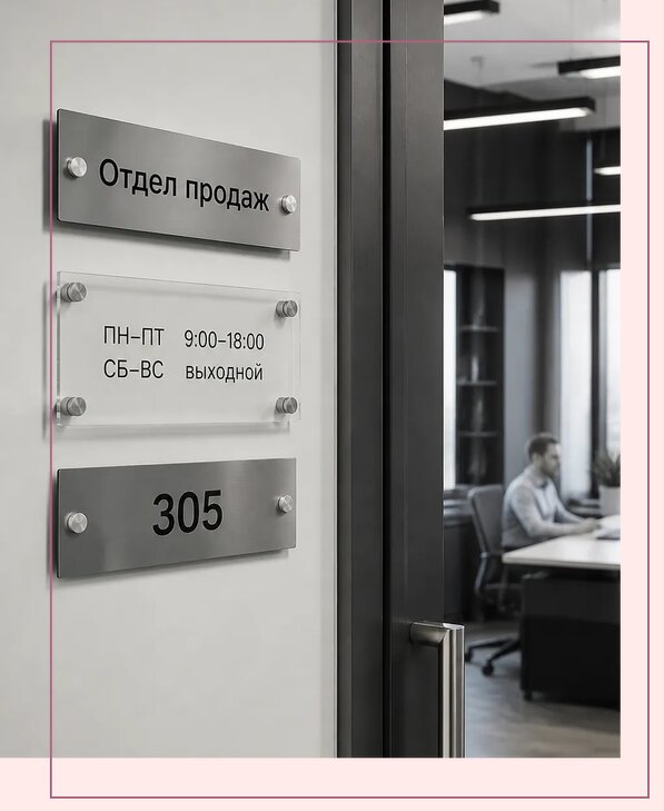 Офисные таблички на дверь в Клине по цене от 5020 р. | Аванза-Кли